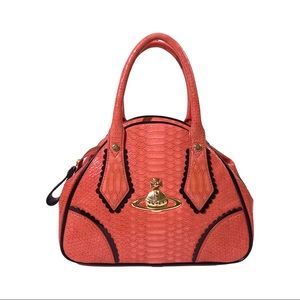 Vivienne Westwood Salmon Pink Frilly Snake Hand Bag